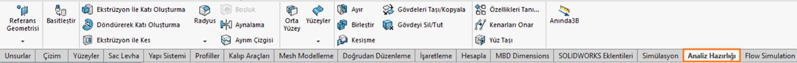 solidworks simulation hazirlik