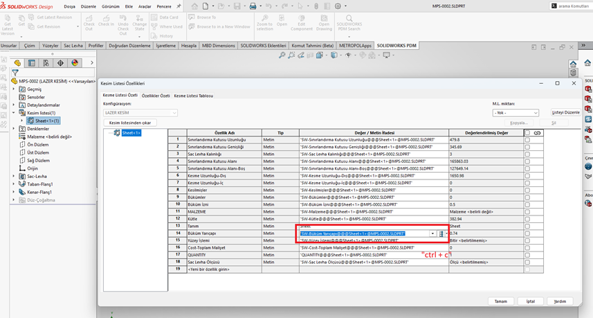 kesme listesi ozel ozelliklere aktarma 2