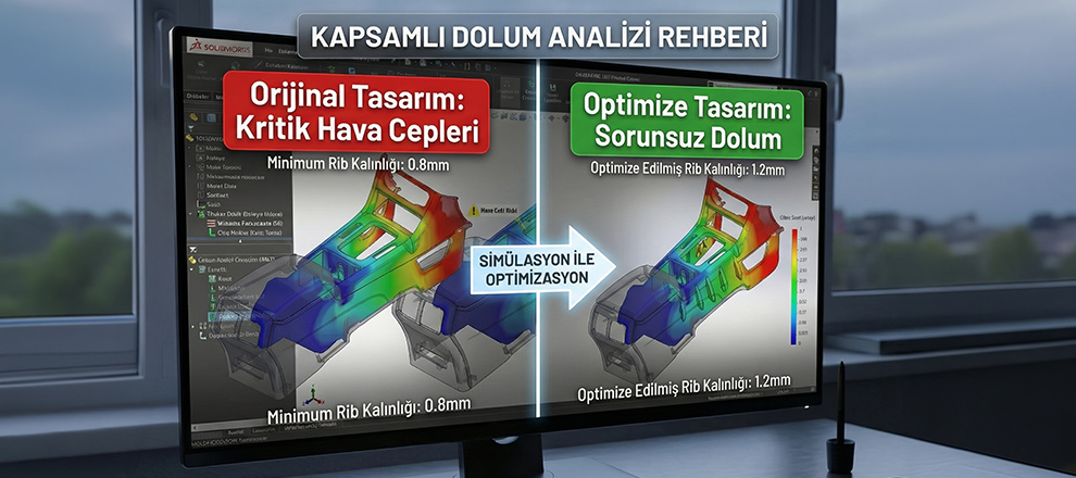 SOLIDWORKS Plastics Modülüne Giriş ve Kapsamlı Dolum Analizi Rehberi